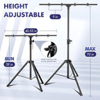 Qoope DJ Light Stand T-Bar, Heavy-Duty DJ Stand Tripod Adjustable DJ Lighting - Image 3