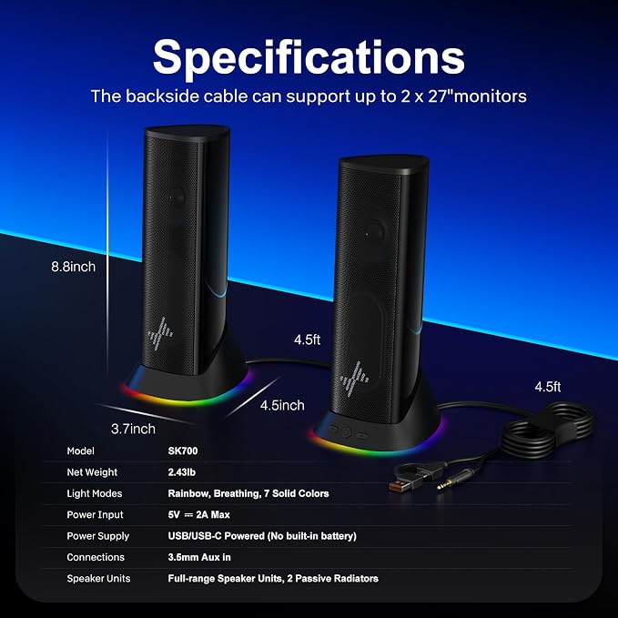 Nylavee Computer Speakers – Hi-Fi Stereo PC Speakers - Image 7