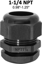 1-1/4" NPT Nylon Cable Glands, IP68 Waterproof Adjustable Cord Grip Cable - Image 2