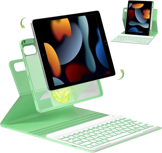 Keyboard Case for iPad 7th/8th/9th Generation 10.2'' 2019/2020/2021, 360° by Unknown