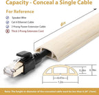 Floor Cord Cover 6ft, Cord Hider Floor Beige Maple Wood, Floor Cable Management - Image 2