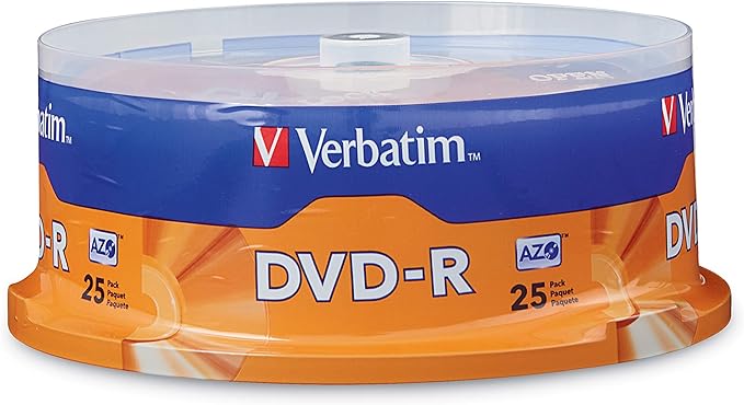 Verbatim DVD-R Blank Discs AZO Dye 4.7GB 16X Recordable Disc by Verbatim