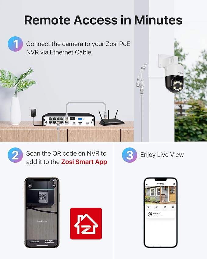 ZOSI 2 x C296 5MP 3K PoE PT Add-on Camera Outdoor - Image 5