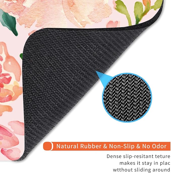 Square Mouse Pad Pink Watercolor Flower, Personalized Premium-Textured Custom - Image 5