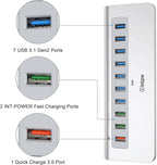 Powered USB Hub 10Gbps, 10 Port USB 3.1 Gen 2 Hub - Image 8
