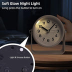 Analog Alarm Clock, Silent Non-Ticking Quartz Movement, Battery-Operated - Image 5