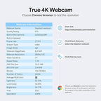 DEPSTECH 4K Webcam, DW49 HD 8MP Equipped - Image 9