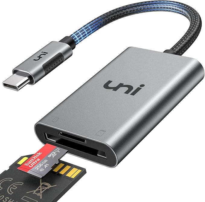 uni USB C SD Card Reader, Sturdy Micro SD Card Adapter, High-Speed USB Type C by uni