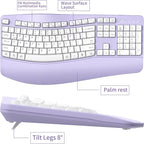 Ergonomic Wireless Keyboard and Mouse Combo, Wave Keys Keyboard - Image 7