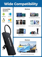 QGeeM USB C Hub Ethernet, 9 in 1 USB Type C Hub HDMI Multi-Port Converter - Image 7