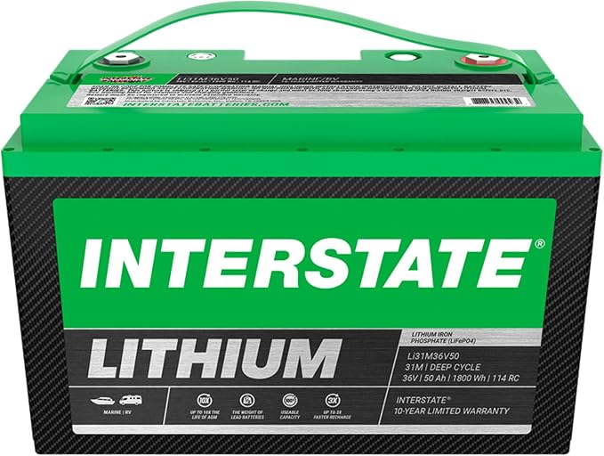 Interstate Batteries 36V 50Ah Group Size 31M Lithium Marine/RV Deep Cycle - Image 5