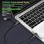 CABLEDECONN USB2.0 A to USB C 3.2 Type C 20Gbps Male to Male Detachable 2m - Image 7