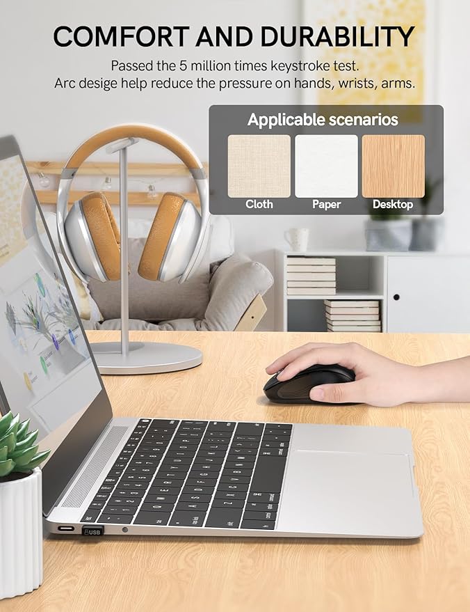 Trueque Wireless Mouse for Laptop, 2.4GHz Ergonomic Computer Mouse - Image 6