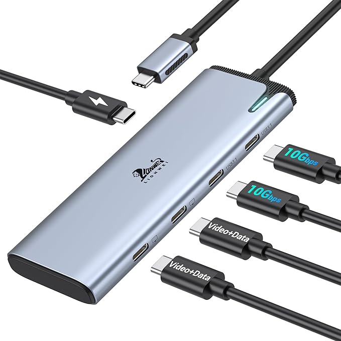 USB C Docking Station Dual Monitor 4K@60Hz DP Alt Mode, USB C Video Hub by LIONWEI