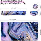 Keyboard Mouse Pad Set, Extended Mouse Pad+Keyboard Wrist Rest Support - Image 2