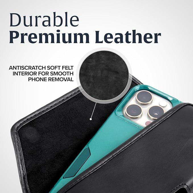 Turtleback Belt Clip for iPhone 16 Pro, 15 pro 14 Pro 13 Pro -Medium- Fits - Image 3