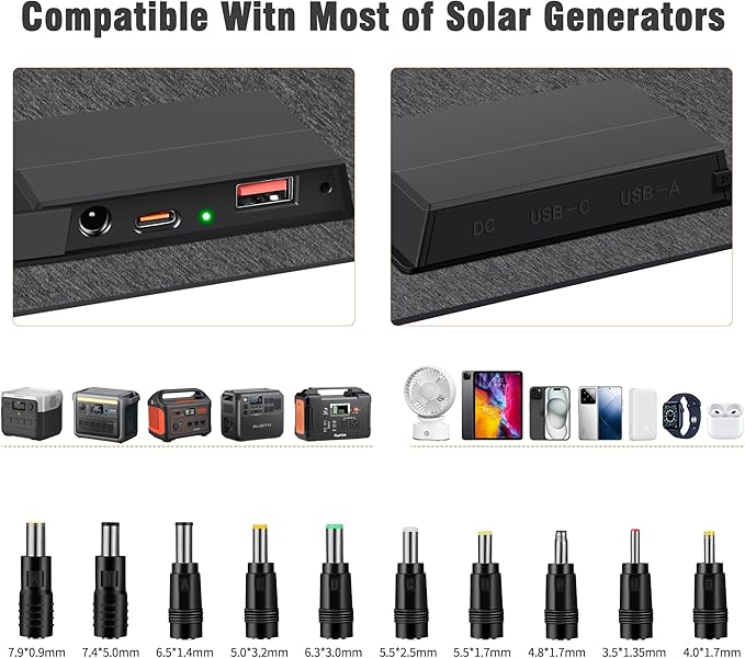 N-Type 16BB 60W Portable Solar Panels NextGen Foldable Solar Panel Charger Kit - Image 3