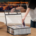Lifewit CD Storage Bags 4 Pcs, Stackable Media Case Bins Portable - Image 3