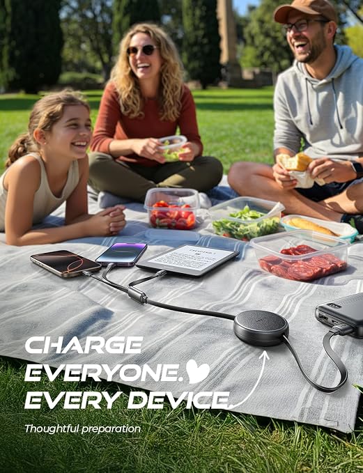 LISEN Multi Charging Cable, 3 in 1 Charging Cable, Retractable Car Charger - Image 7