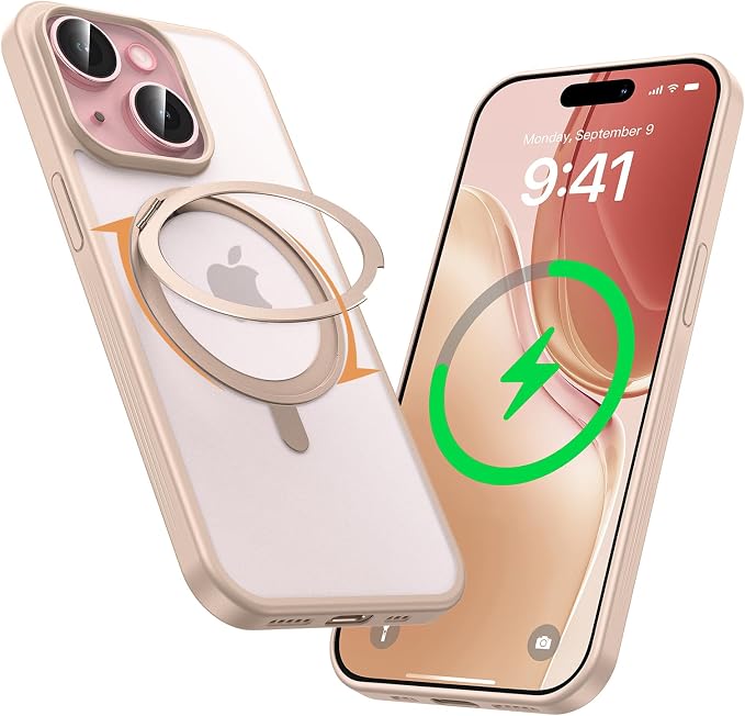 MAGIC JOHN for iPhone 15 Case 360° Rotatable Magnetic Invisible Stand, Fit for by MAGICJOHN