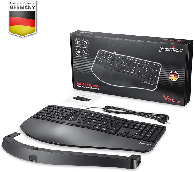 Perixx PERIBOARD-330B, Wired Ergonomic Keyboard - Image 9