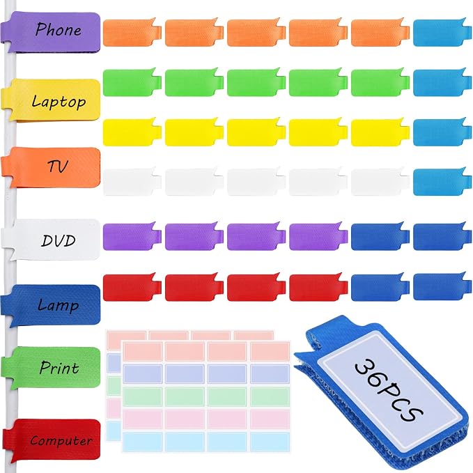 36Pcs Large Cable Labels by Summerbrite