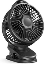 Koonie Portable Clip On Fan, Small USB Fan Battery Operated, 3 Speed by Koonie