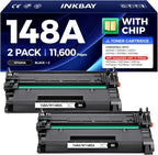 148A Toner Cartridge Black 2-Pack Compatible by INKBAY