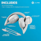 JLab Go Lux ANC Wireless Headphones, Cloud White, Hybrid Active Noise Cancelling - Image 7