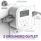 Fosmon 7 Day Digital Timers for Electrical Outlets, Indoor Plug-in Light Timers - Image 2