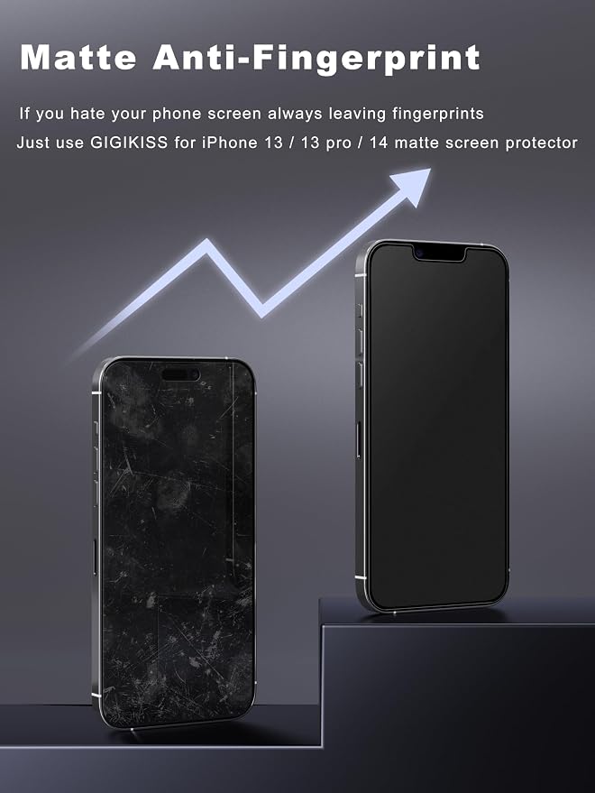 2 Pack Matte Screen Protector for iPhone 13/13 Pro/14-6.1 Inch, - Image 3