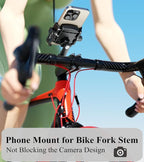 BRCOVAN Bike Fork Stem Phone Mount Holder Adjustable Bicycle Headset Top Cap - Image 2