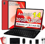 Android 14 Tablet 10 Inch Tablets, 20GB+128GB/1TB Expandable, Tablets by UJJ