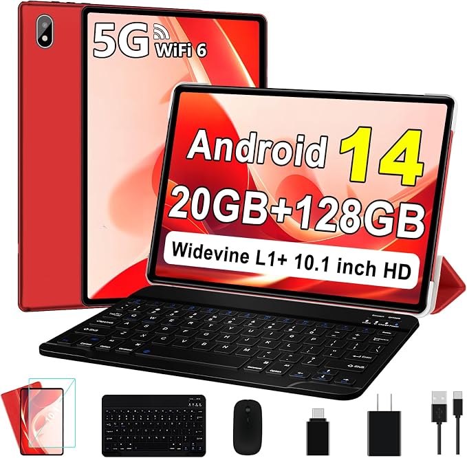 Android 14 Tablet 10 Inch Tablets, 20GB+128GB/1TB Expandable, Tablets by UJJ