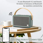Vintage Bluetooth Speaker, KONEX 40W Leather Portable Wireless Speaker - Image 3