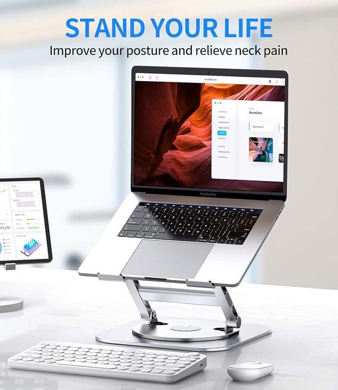 Adjustable Laptop Stand with 360 Rotating Base, Stable Computer Stand - Image 7