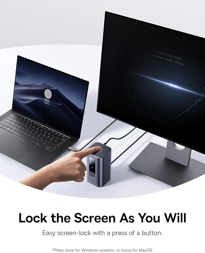 Baseus Laptop Docking Station, 11 in 1 Triple 4K Display HDMI/DP, 10Gbps USB - Image 7