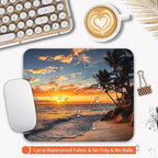Square Mouse Pad Beach Sunset, Personalized Premium-Textured Custom Mouse Mat - Image 3