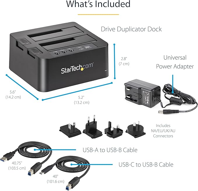 StarTech.com Standalone Hard Drive Duplicator, External Dual Bay HDD/SSD - Image 6