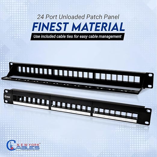 NewYork Cables® Blank Keystone 24 Port Cat6 Patch Panel - Image 2