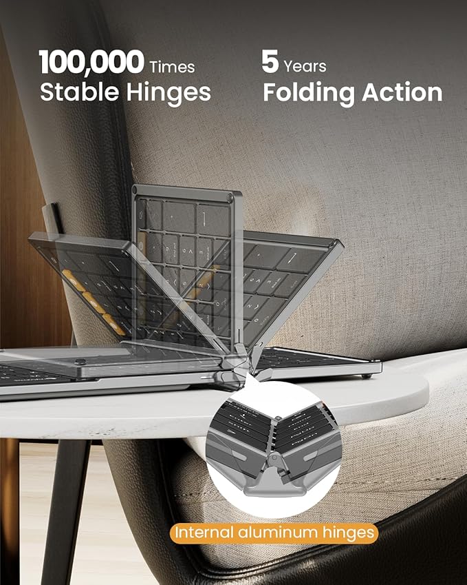 ProtoArc Foldable Keyboard and Mouse, XKM01 True Full-Size Folding Wireless - Image 2