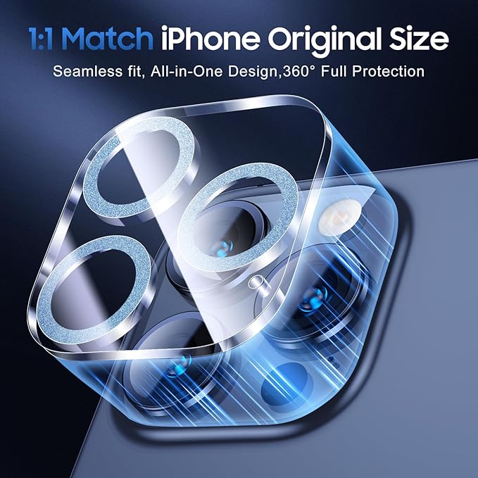 UniqueMe for 3 Pack iPhone 15 Pro/iPhone 15 Pro Max Camera Lens Protector - Image 5