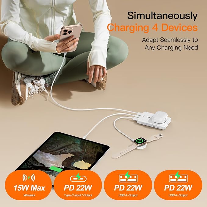 Magnetic Portable Charger, 16800mAh Wireless Power Bank, - Image 4