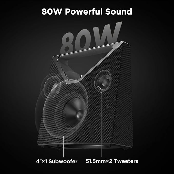 BUGANI Bluetooth Speaker Loud 80W, Waterproof Large Bluetooth Speaker Subwoofer - Image 3
