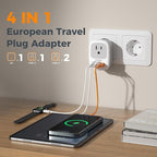 2 Pack European Travel Plug Adapter, TESSAN US to Europe Plug Adapter - Image 3
