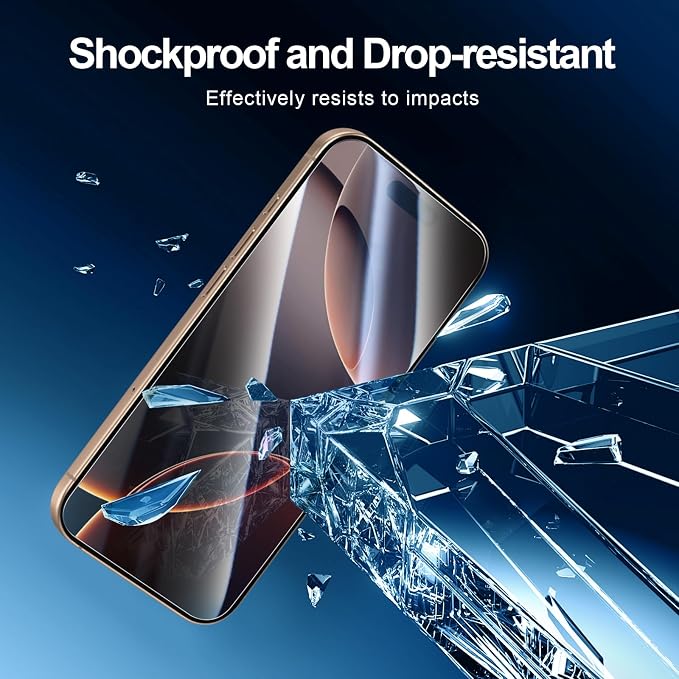 NEW'C 3 Pack Designed for iPhone 16 Pro Screen Protector, Enhanced Tempered - Image 6
