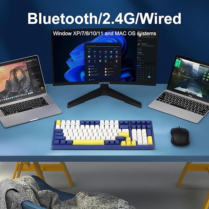 Merdia Wireless Mechanical Keyboard, Triple Mode 2.4G/USB-C/BT Gaming Keyboards - Image 3