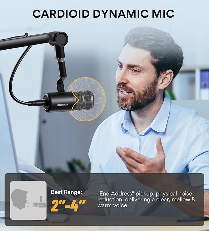 MAONO XLR Podcast Microphone, Cardioid Studio Dynamic Mic - Image 4