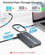 USB C Docking Station, 14 in 1 USB C Hub Multiport Adapter, Triple Display 3 - Image 6