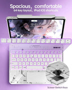 Intermerge for iPad 9th 10.2 inch Keyboard Case, 360° Transparent Multi-Touch - Image 8